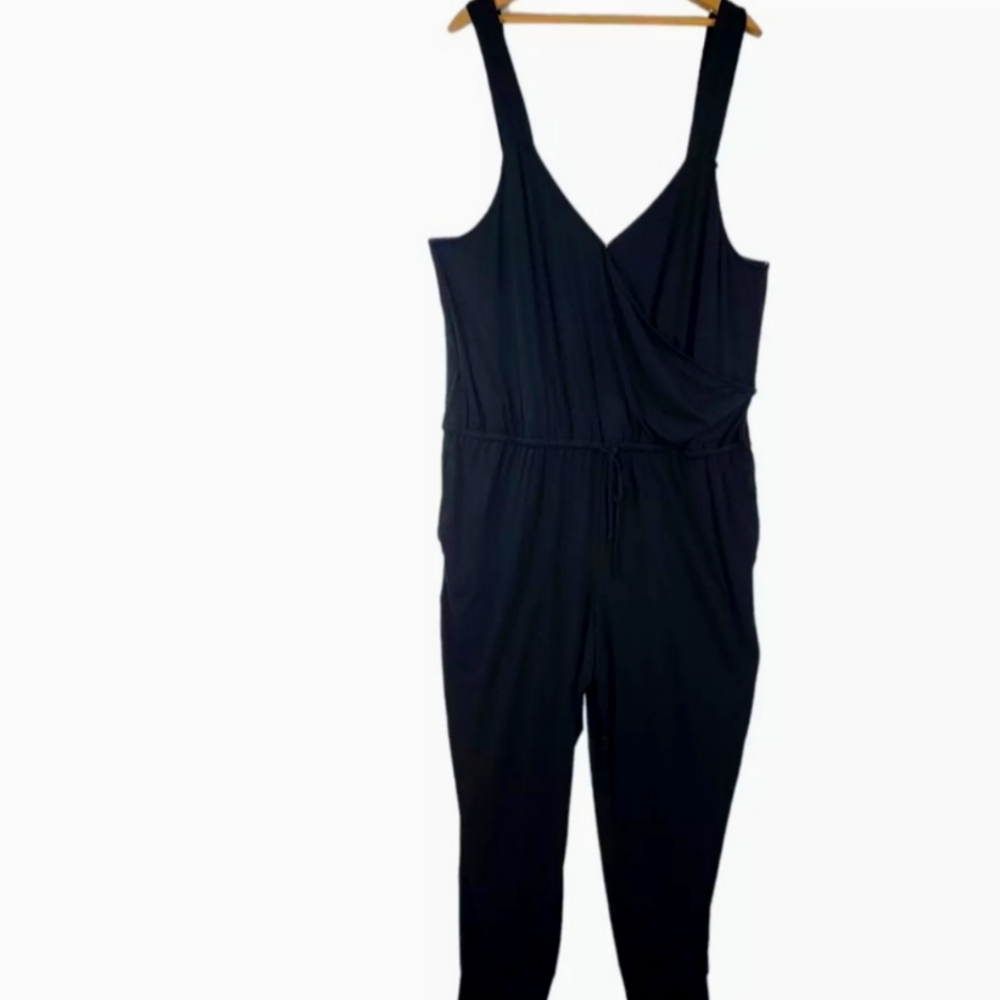 NWOT  Skinnygirl Womens V Neck Jumpsuit Drawstring Elastic Waist Sleeveless